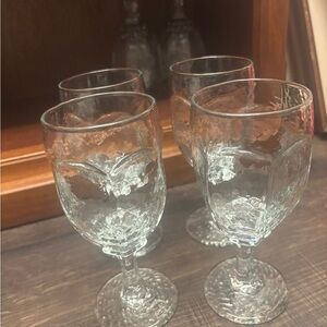 Vintage libbey  Clear Textured Goblets - Set of 4